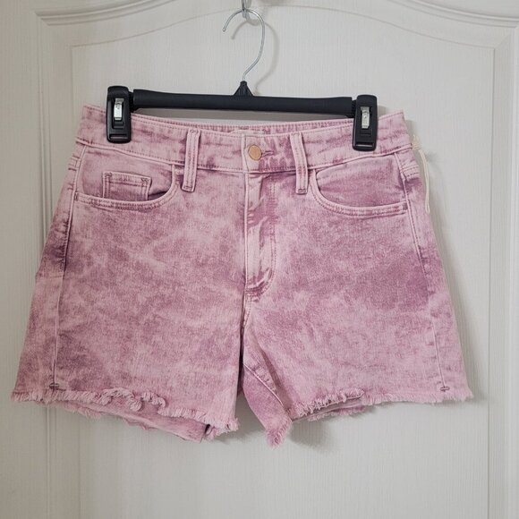 Universal Thread Size 4 /27 Acid Washed Purple High Rise Midi Cutoff Shorts NWOT - Picture 1 of 10